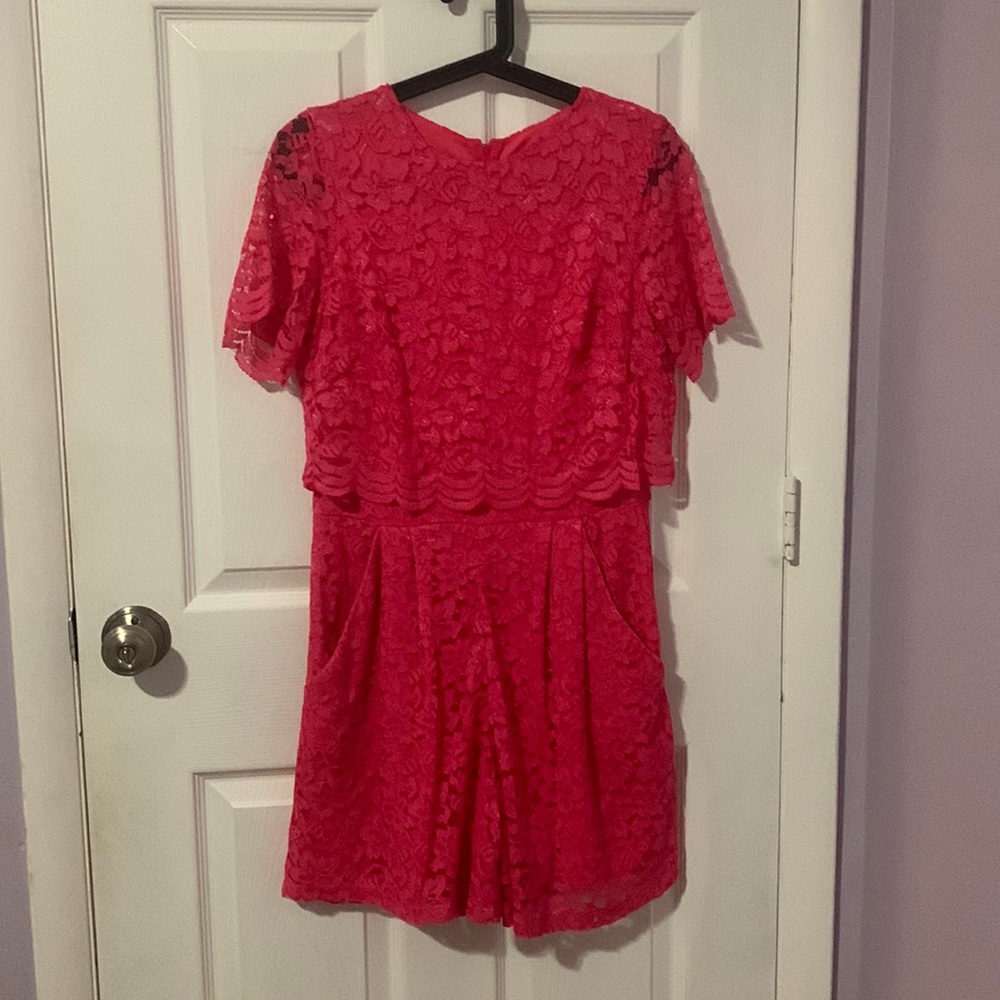 taylor hot pink floral romper